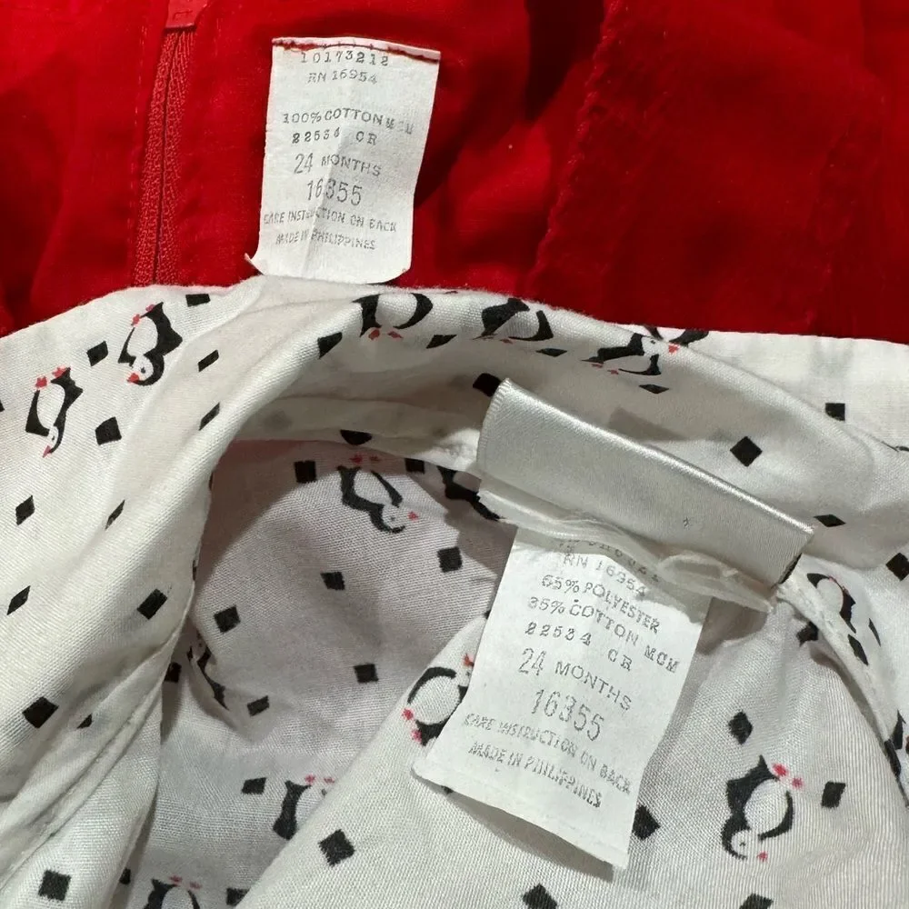 Vintage 90’s Baby Togs Penguin Overall Set Toddler Girls 24 Month